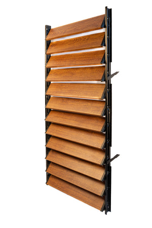 FLEX-WOOD® Terrassen Jalousie - Stahl-Mechanismus & Alu-Lamellen Set