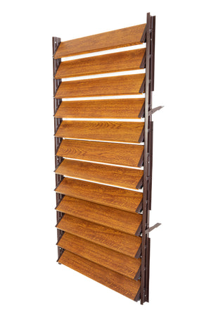 FLEX-WOOD® Terrassen Jalousie - Stahl-Mechanismus & Alu-Lamellen Set
