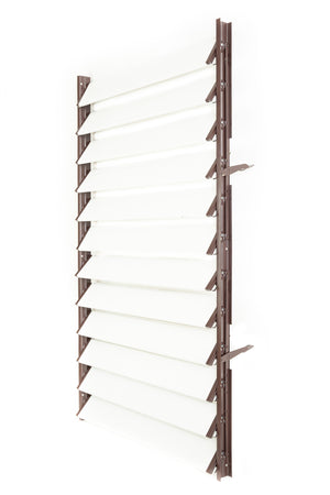 FLEX-WOOD® Terrassen Jalousie - Stahl-Mechanismus & Holz-Lamellen 120 cm Set