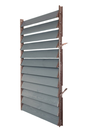 FLEX-WOOD® Terrassen Jalousie - Stahl-Mechanismus & Holz-Lamellen 120 cm Set