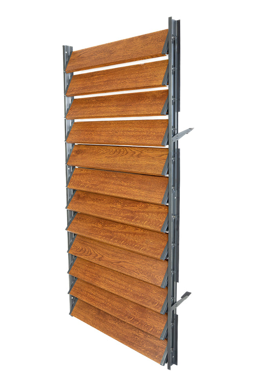 FLEX-WOOD® Terrassen Jalousie - Stahl-Mechanismus & Alu-Lamellen Set