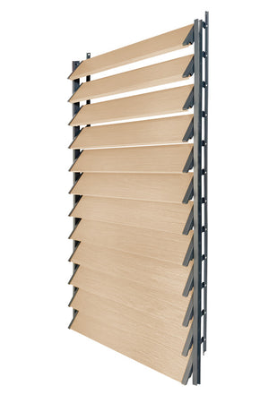 FLEX-WOOD® Terrasjaloezie - Stalen mechanisme & houten lamellen 120 cm set