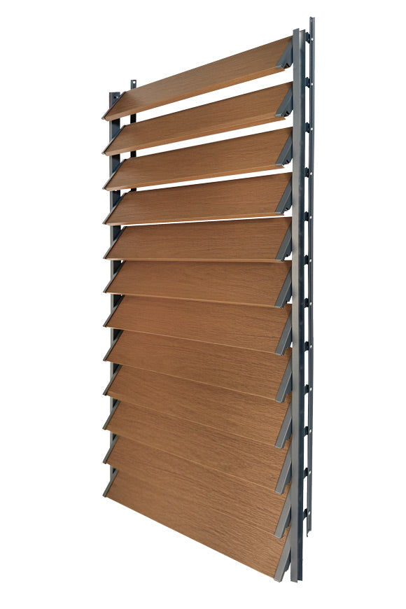 FLEX-WOOD® Terrasjaloezie - Stalen mechanisme & houten lamellen 120 cm set