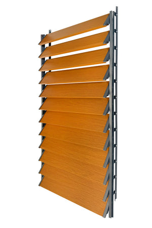 FLEX-WOOD® Terrasjaloezie - Stalen mechanisme & houten lamellen 120 cm set