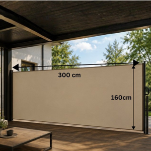 Seitenmarkise ausziehbar 160 × 300 cm – Beige