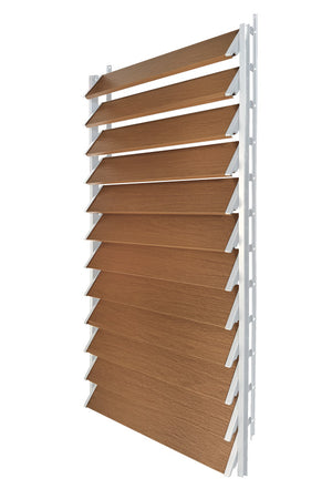 FLEX-WOOD® Terrasjaloezie - Stalen mechanisme & houten lamellen 120 cm set