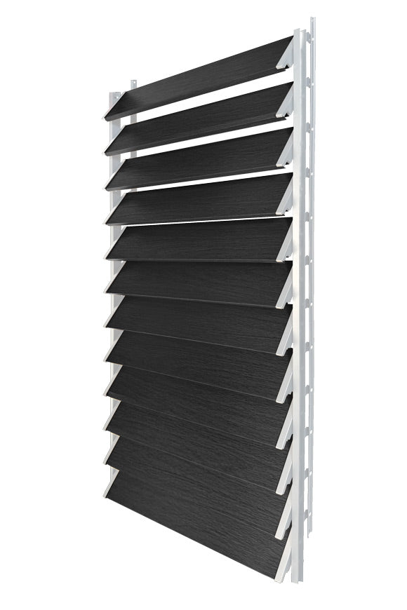 FLEX-WOOD® Terrasjaloezie - Stalen mechanisme & houten lamellen 120 cm set