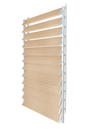 FLEX-WOOD® Terrasjaloezie - Stalen mechanisme & houten lamellen 120 cm set
