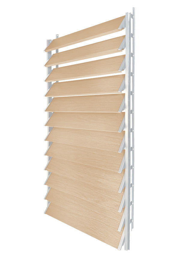 FLEX-WOOD® Terrasjaloezie - Stalen mechanisme & houten lamellen 120 cm set