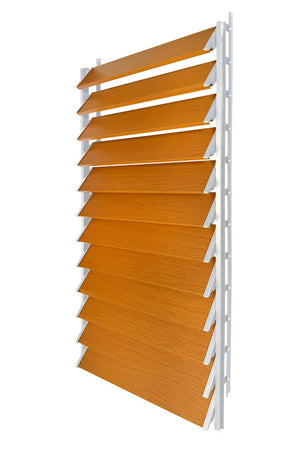 FLEX-WOOD® Terrasjaloezie - Stalen mechanisme & houten lamellen 120 cm set