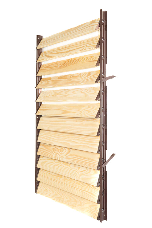 FLEX-WOOD® Terrasjaloezie - Aluminium mechanisme & houten lamellen 120 cm set