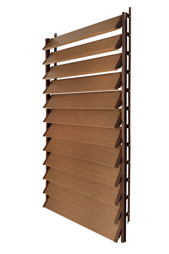 FLEX-WOOD® Terrasjaloezie - Stalen mechanisme & houten lamellen 120 cm set