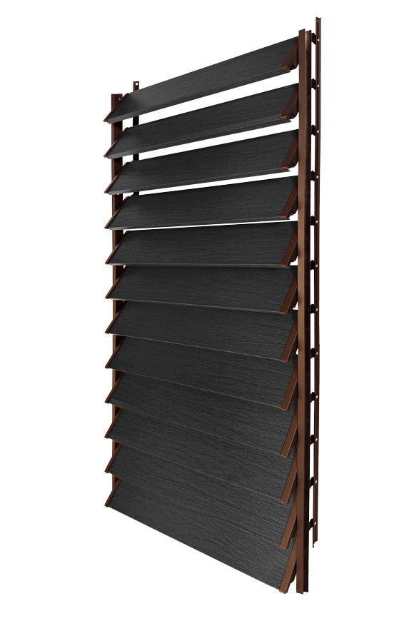 FLEX-WOOD® Terrasjaloezie - Stalen mechanisme & houten lamellen 120 cm set