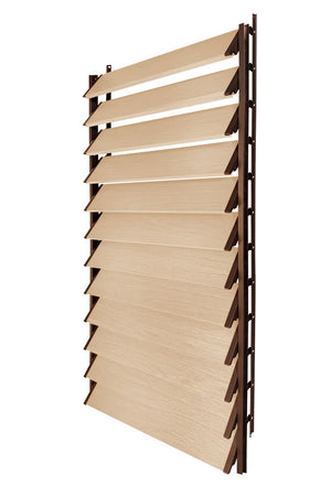 FLEX-WOOD® Terrasjaloezie - Stalen mechanisme & houten lamellen 120 cm set