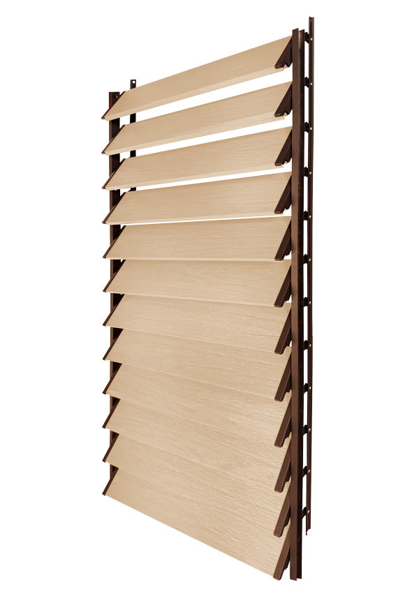 FLEX-WOOD® Terrasjaloezie - Stalen mechanisme & houten lamellen 120 cm set