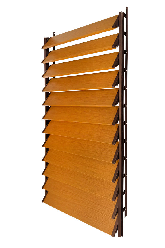 FLEX-WOOD® Terrasjaloezie - Stalen mechanisme & houten lamellen 120 cm set