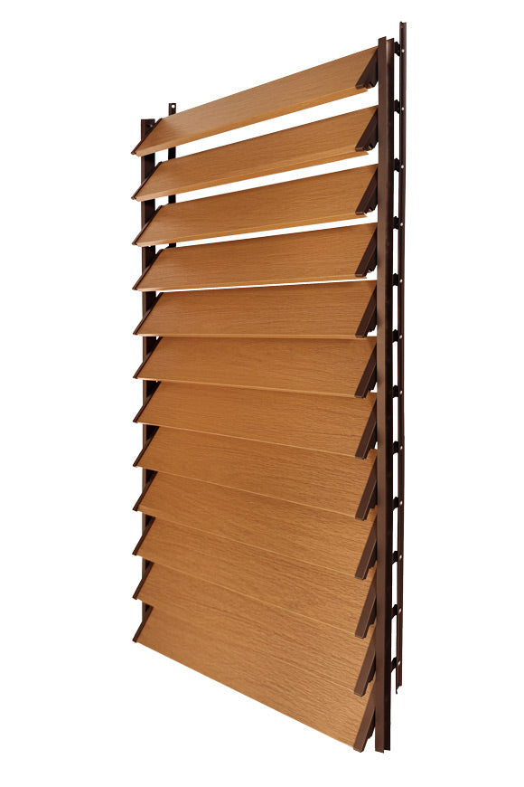 FLEX-WOOD® Terrasjaloezie - Stalen mechanisme & houten lamellen 120 cm set