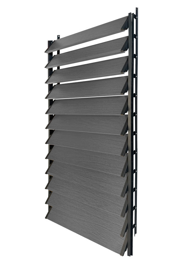 FLEX-WOOD® Terrasjaloezie - Stalen mechanisme & houten lamellen 120 cm set