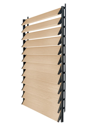 FLEX-WOOD® Terrasjaloezie - Stalen mechanisme & houten lamellen 120 cm set
