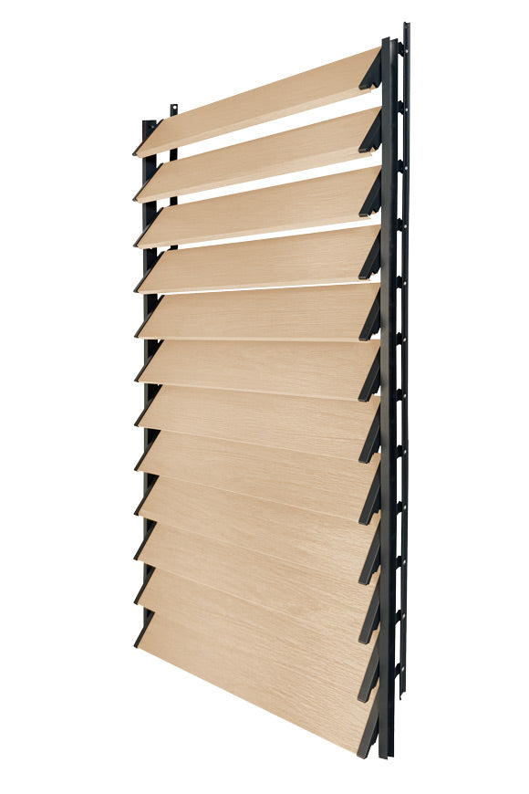 FLEX-WOOD® Terrasjaloezie - Stalen mechanisme & houten lamellen 120 cm set
